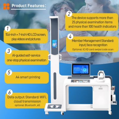 SH-T17 Factory Supply Smart Health Checkup Kiosk Medical Diagnostic Equipment with Body Analyzer 