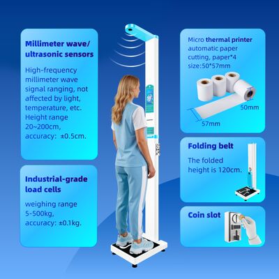 Digital Weighing Scale BMI Machine Coin Operated Height Weight Machine 