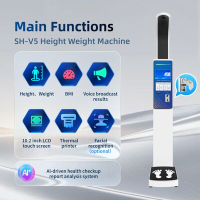 SH-V5 Digital Mobile Measuring Equipment Height Weight BMI Scale Machine