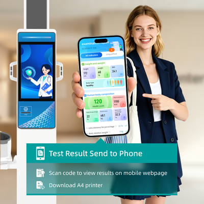 Advanced 19 Inch Android Advertising Multi Parameters Health Kiosk BMI Machine Body Height Weight Scale for Hospital