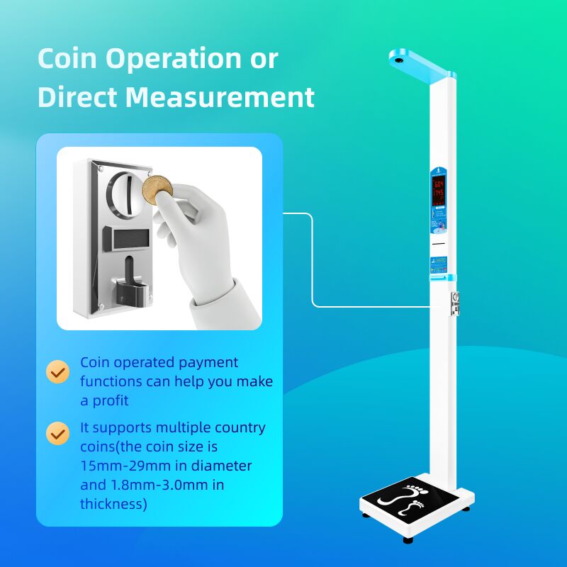 Coin Operated Health Body Scale with Height Weight Bmi Weighing for Pharmacy Clinic